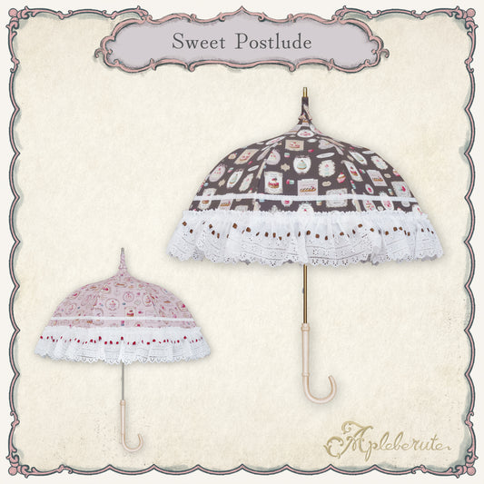 sweet-postlude (スイート ポストリュード) - パゴダ 晴雨兼用 日傘 UVカット ショート丈 フリル レース