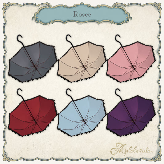 rosee (ロゼ) - パゴダ 1級遮光 晴雨兼用 雨傘 UVカット ショート丈 フリル