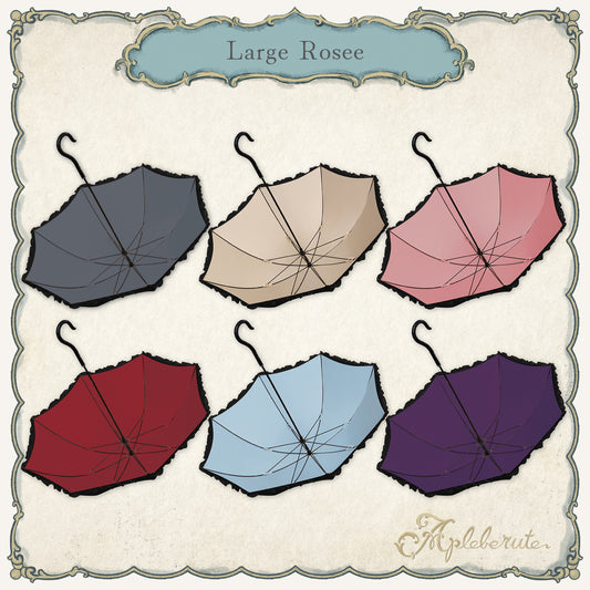 large-rosee (ラルジュ ロゼ) - パゴダ 1級遮光 晴雨兼用 雨傘 UVカット 長傘 フリル