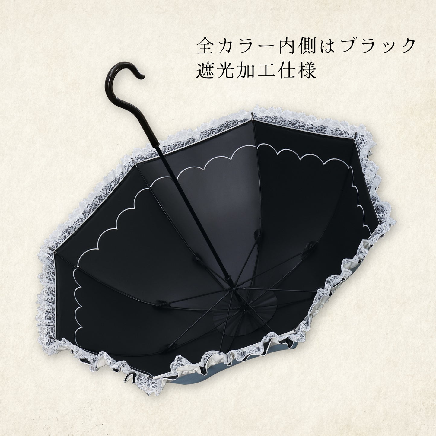一掬の涙 - パゴダ 1級遮光 晴雨兼用 雨傘 UVカット 長傘