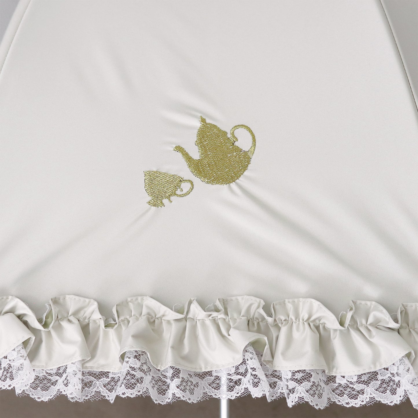 【再販予約商品】WonderTeaParty×アプレビュート コラボアンブレラ - パゴダ 1級遮光 晴雨兼用 雨傘 UVカット 長傘 フリル