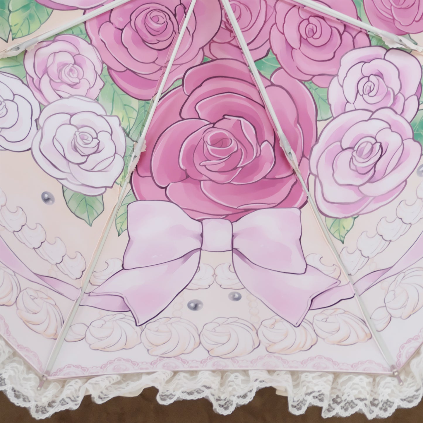 Le-dessert-de-la-princesse (ル デザート ドゥ ラ プリンセス) - パゴダ 晴雨兼用 雨傘 UVカット フリル