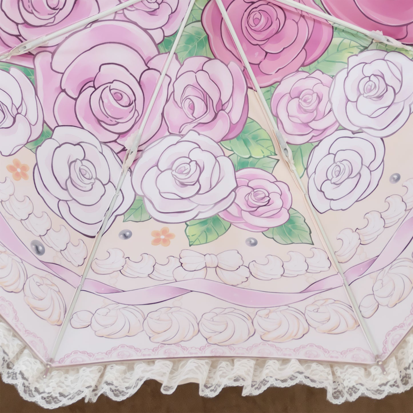 Le-dessert-de-la-princesse (ル デザート ドゥ ラ プリンセス) - パゴダ 晴雨兼用 雨傘 UVカット フリル