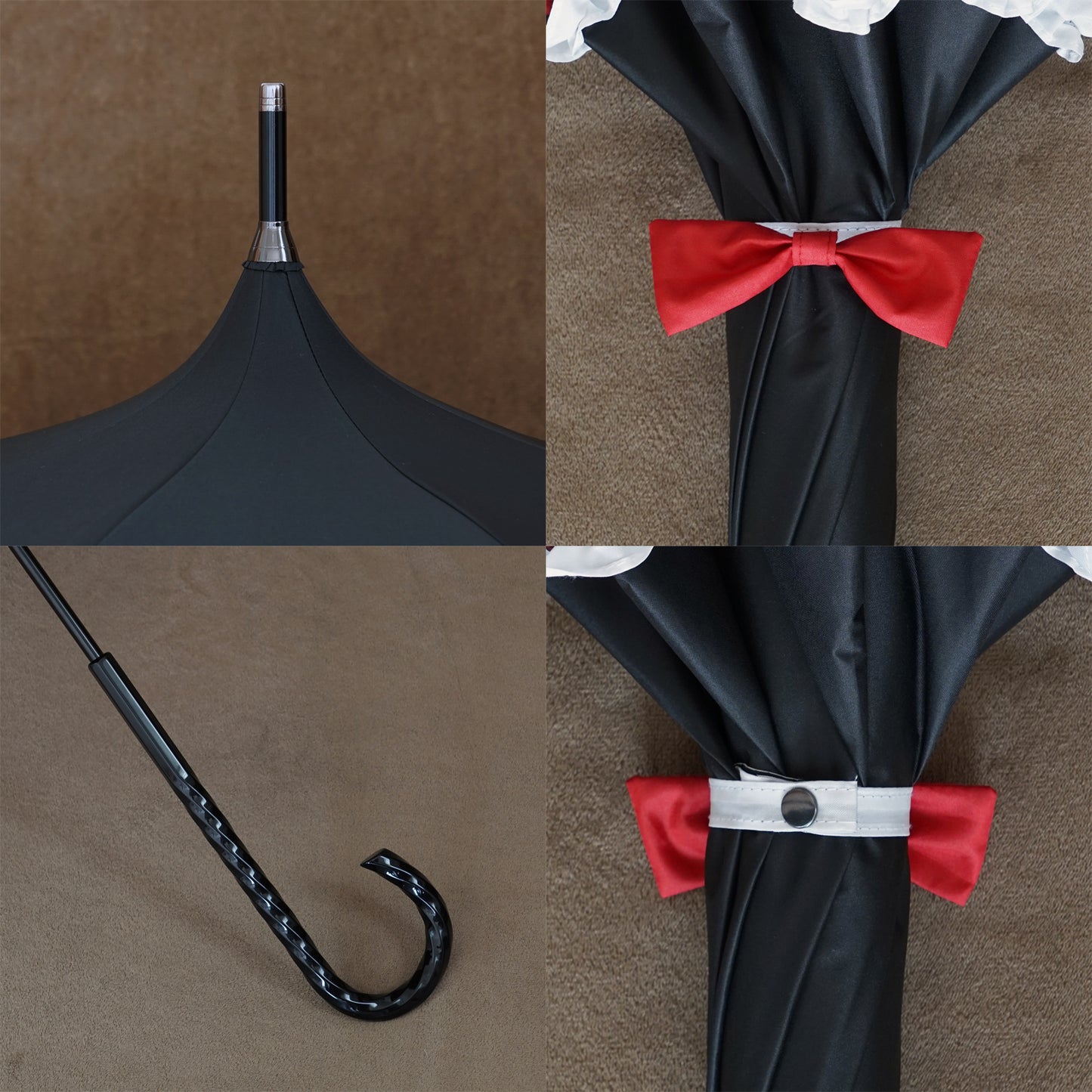 【予約商品】Apleberute×ダンガンロンパ コラボアンブレラ 江ノ島盾子ver. - パゴダ 1級遮光 晴雨兼用 雨傘 UVカット ショート丈 フリル レース