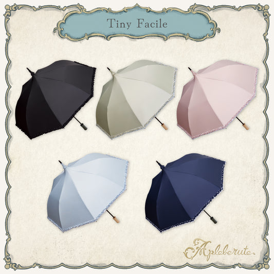 tiny-facile (タイニー ファシル) - パゴダ 1級遮光 折りたたみ傘 晴雨兼用 UVカット フリル