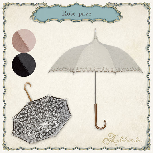 rose-pave (ローズ パヴェ) - パゴダ 1級遮光 日傘 晴雨兼用 UVカット ショート丈