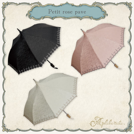 petit-rose-pave (プチ ローズ パヴェ) - パゴダ 1級遮光 折りたたみ日傘 晴雨兼用 UVカット