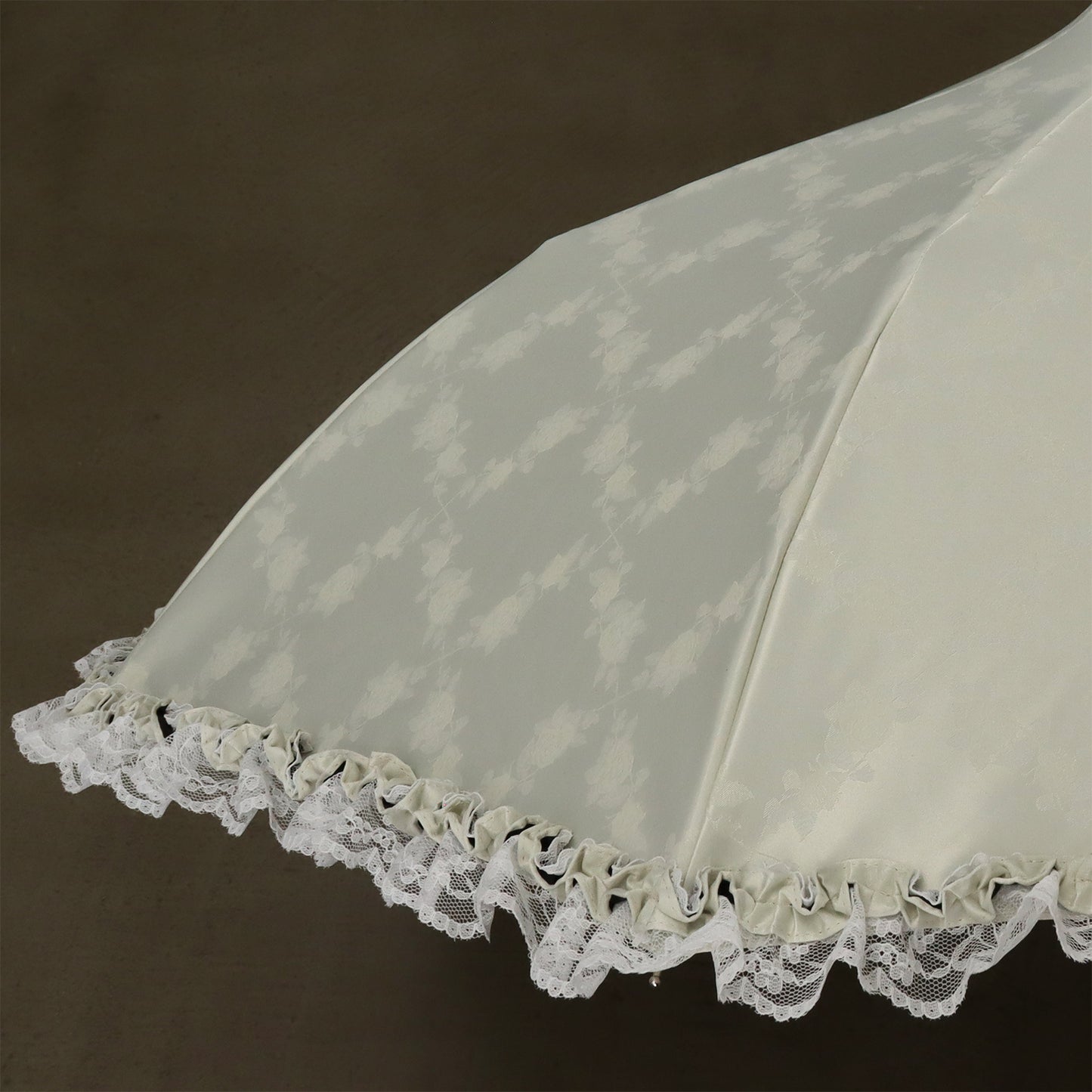 petit-rose-carreaux (プチ ローズ カロー) - パゴダ 1級遮光 折りたたみ日傘 晴雨兼用 UVカット フリル