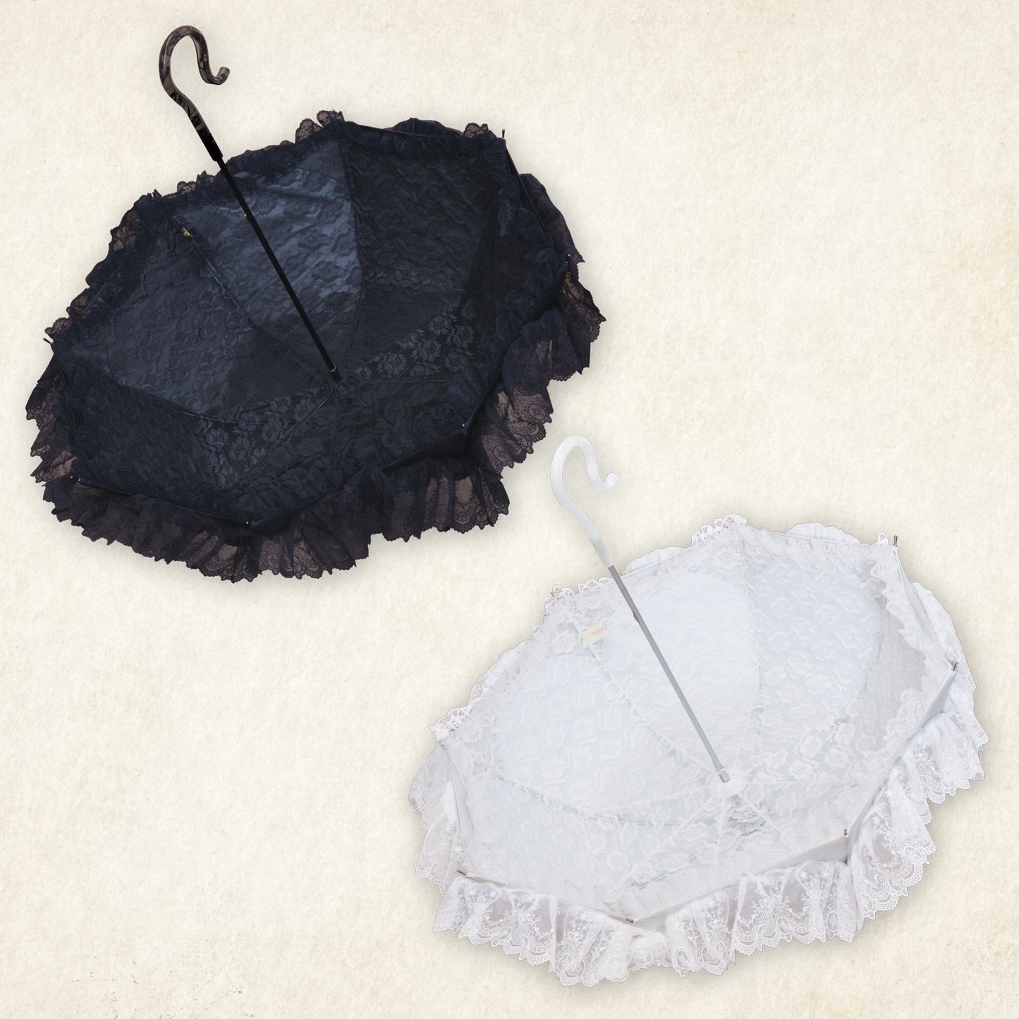 【予約商品】étoile-rêve (エトワール・レーヴ) - パゴダ 1級遮光 日傘 晴雨兼用 UVカット ショート丈 フリル レース