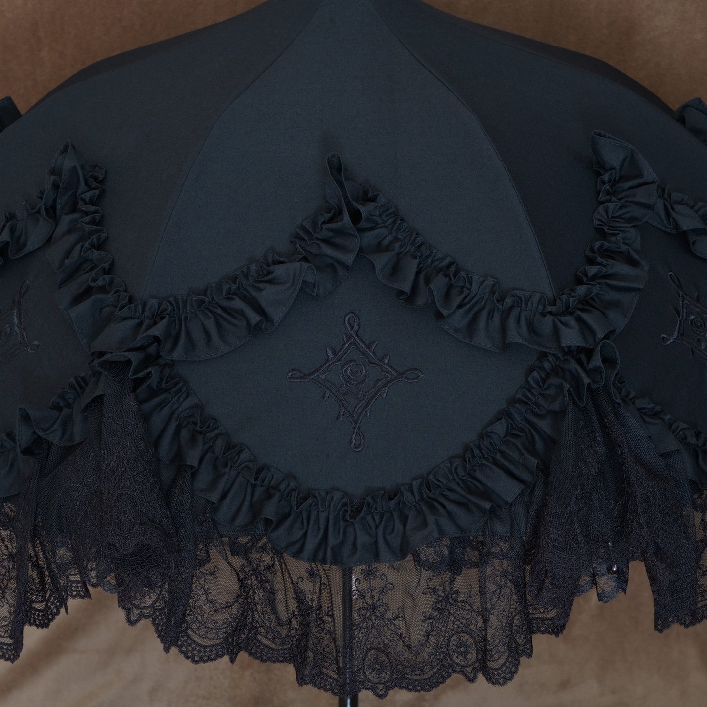 【予約商品】étoile-rêve (エトワール・レーヴ) - パゴダ 1級遮光 日傘 晴雨兼用 UVカット ショート丈 フリル レース