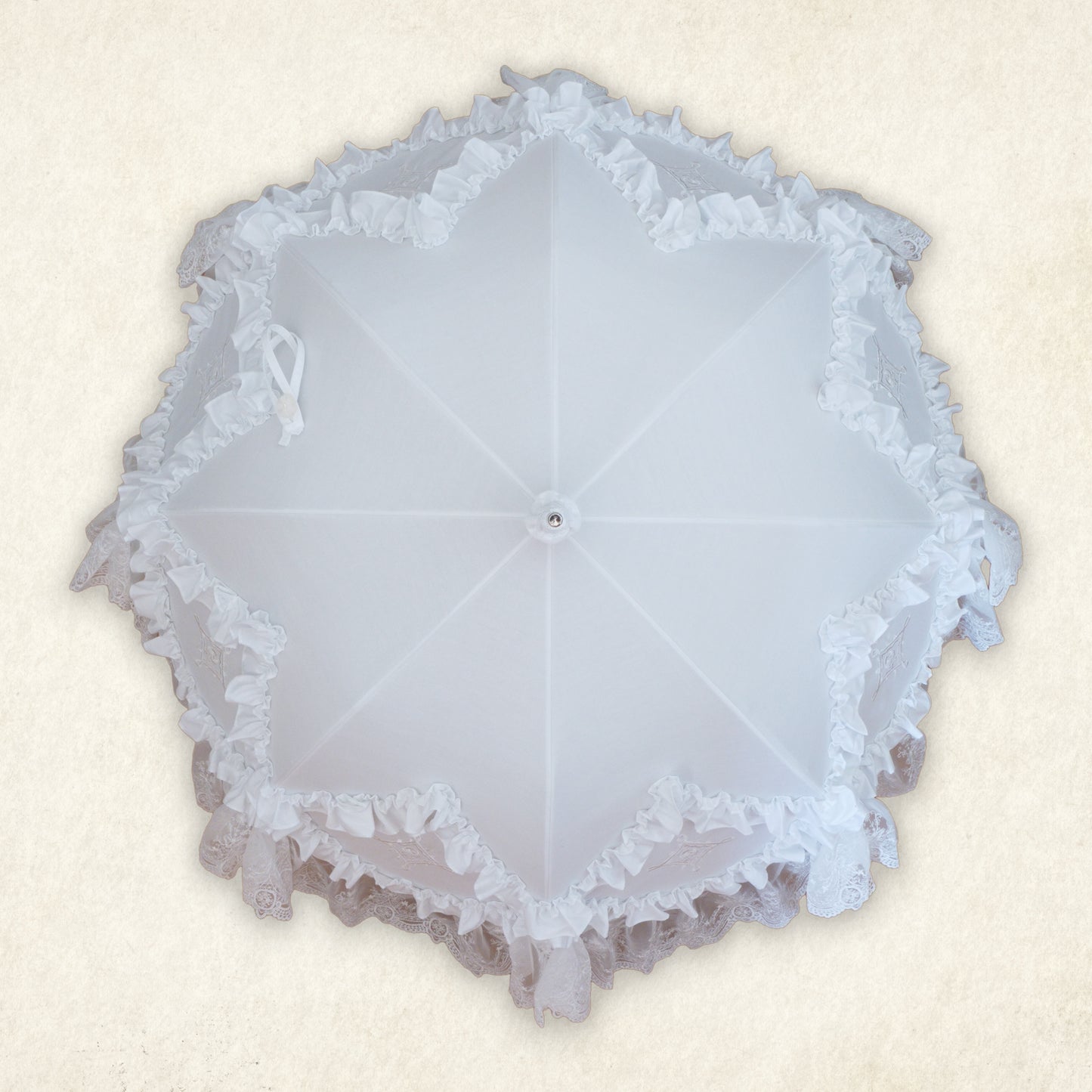 【予約商品】étoile-rêve (エトワール・レーヴ) - パゴダ 1級遮光 日傘 晴雨兼用 UVカット ショート丈 フリル レース