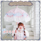 【予約商品】Twinkle Blossom Princess ～桜と空のきらめき～ - パゴダ 日傘 UVカット ショート丈 フリル レース