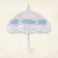【予約商品】Twinkle Blossom Princess ～桜と空のきらめき～ - パゴダ 日傘 UVカット ショート丈 フリル レース