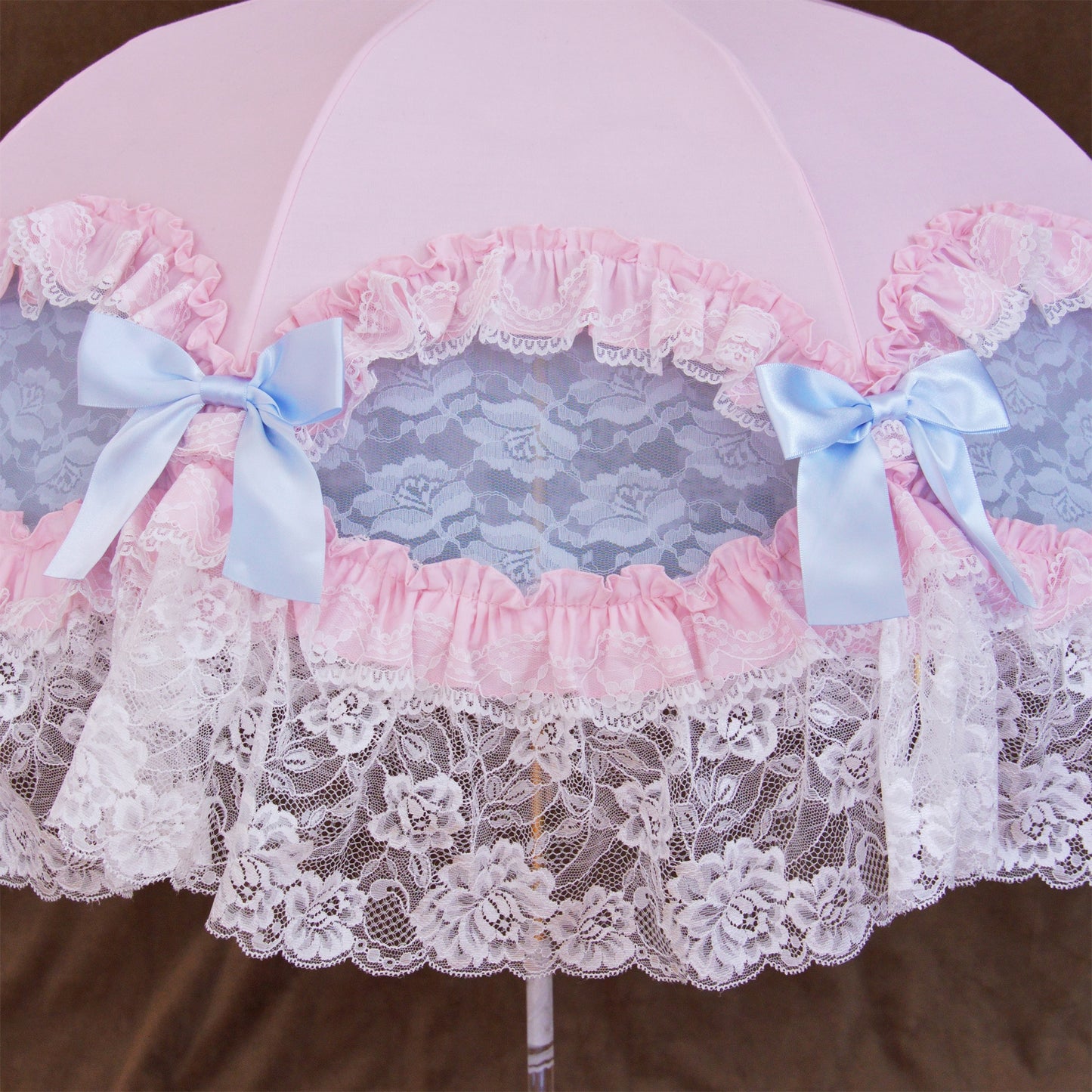 【予約商品】Twinkle Blossom Princess ～桜と空のきらめき～ - パゴダ 日傘 UVカット ショート丈 フリル レース