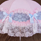 【予約商品】Twinkle Blossom Princess ～桜と空のきらめき～ - パゴダ 日傘 UVカット ショート丈 フリル レース