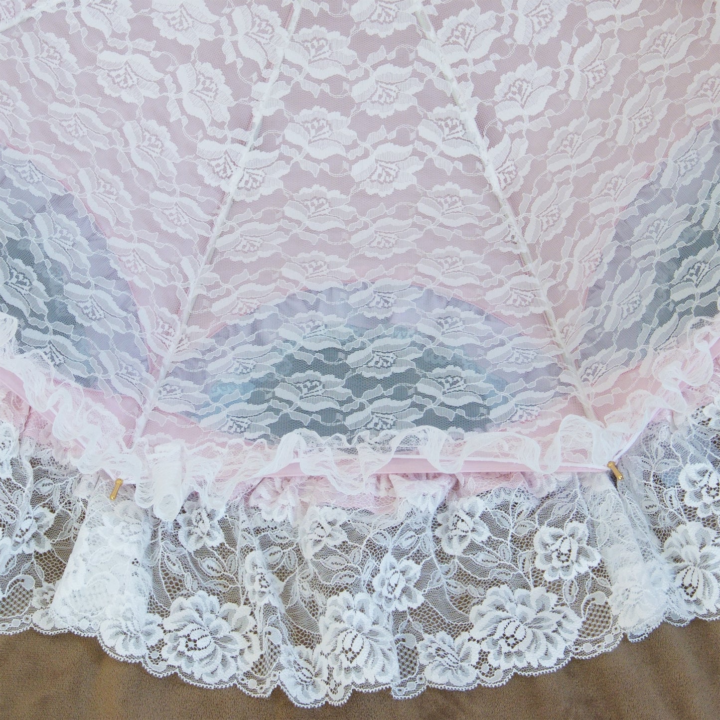 【予約商品】Twinkle Blossom Princess ～桜と空のきらめき～ - パゴダ 日傘 UVカット ショート丈 フリル レース