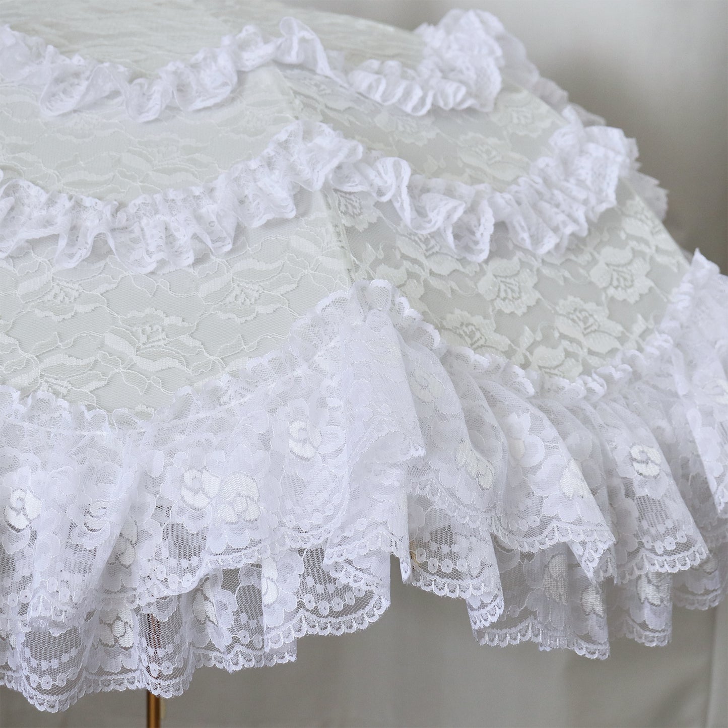 Chalmiere×Apleberuteコラボパラソル フェアリー・シンフォニー - パゴダ 日傘 UVカット ショート丈 フリル レース