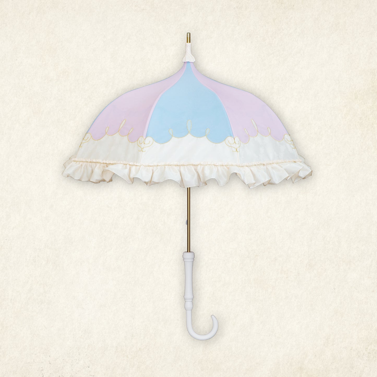 carrousel-de-rêve (カルーセル・ド・レーヴ) - パゴダ 雨傘 UVカット 長傘 ショート丈 フリル