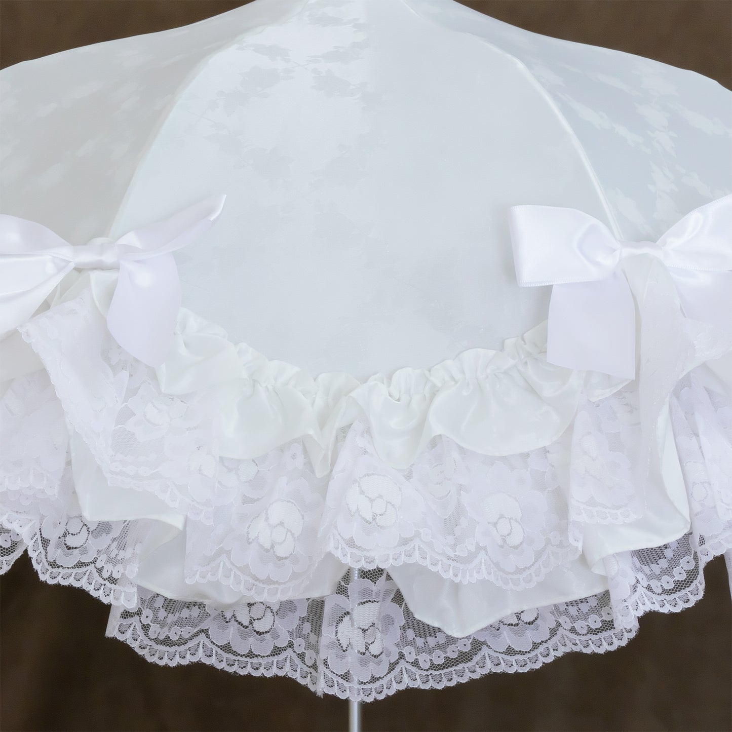 【予約商品】夢紡ぐロゼット〜7つの旋律〜 - パゴダ 日傘 晴雨兼用 UVカット ショート丈 フリル レース ジャカード 薔薇