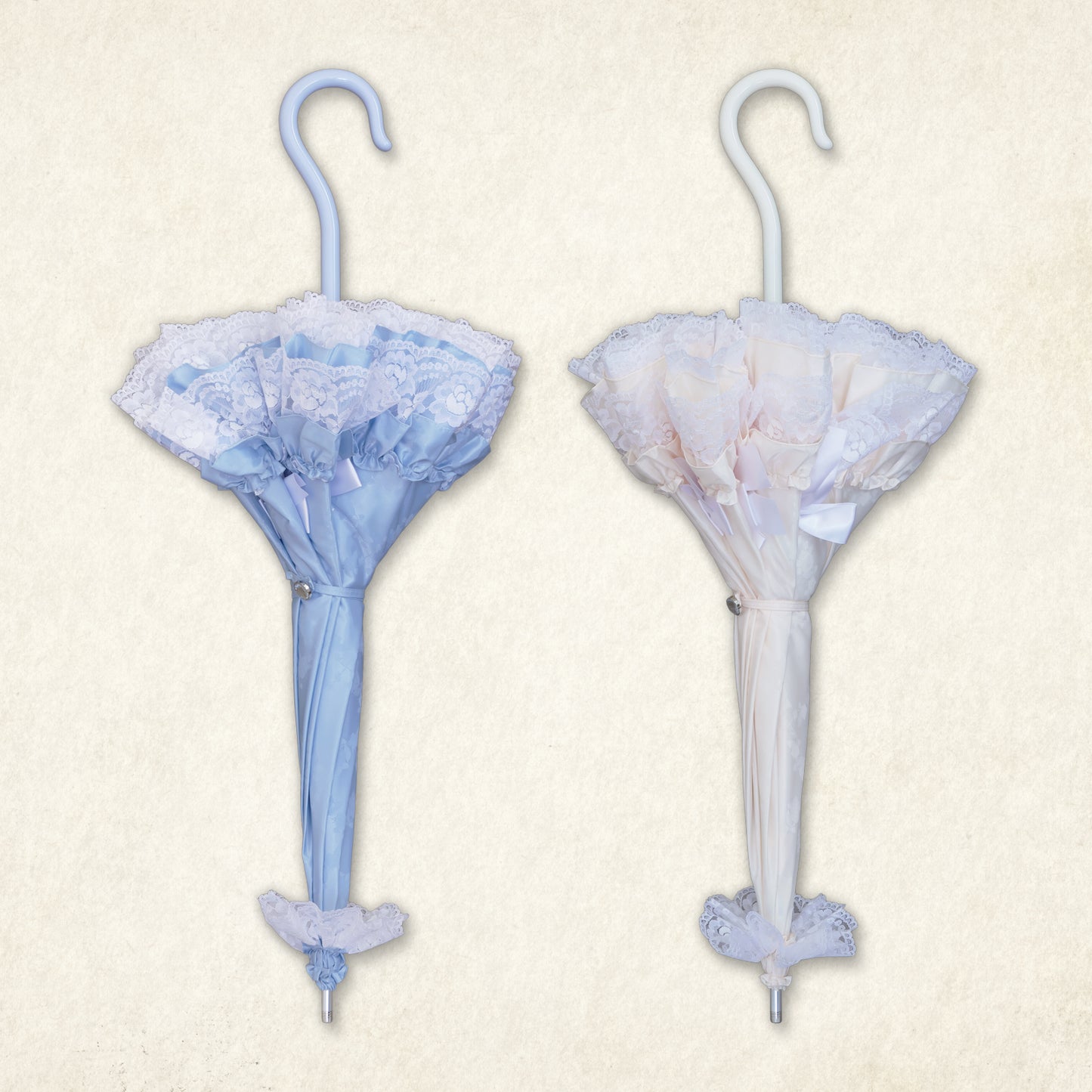【予約商品】夢紡ぐロゼット〜7つの旋律〜 - パゴダ 日傘 晴雨兼用 UVカット ショート丈 フリル レース ジャカード 薔薇
