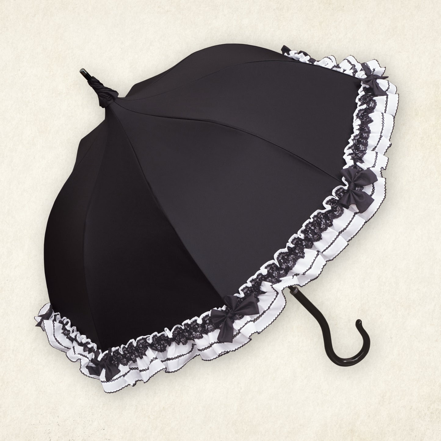 princess-fleurette (プリンセス フルーレット) - パゴダ 1級遮光 晴雨兼用 雨傘 UVカット 長傘 ショート丈 フリル リボン