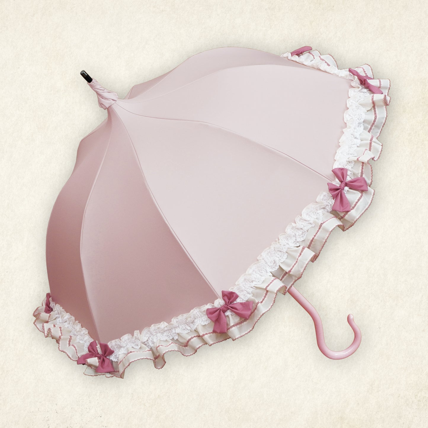 princess-fleurette (プリンセス フルーレット) - パゴダ 1級遮光 晴雨兼用 雨傘 UVカット 長傘 ショート丈 フリル リボン