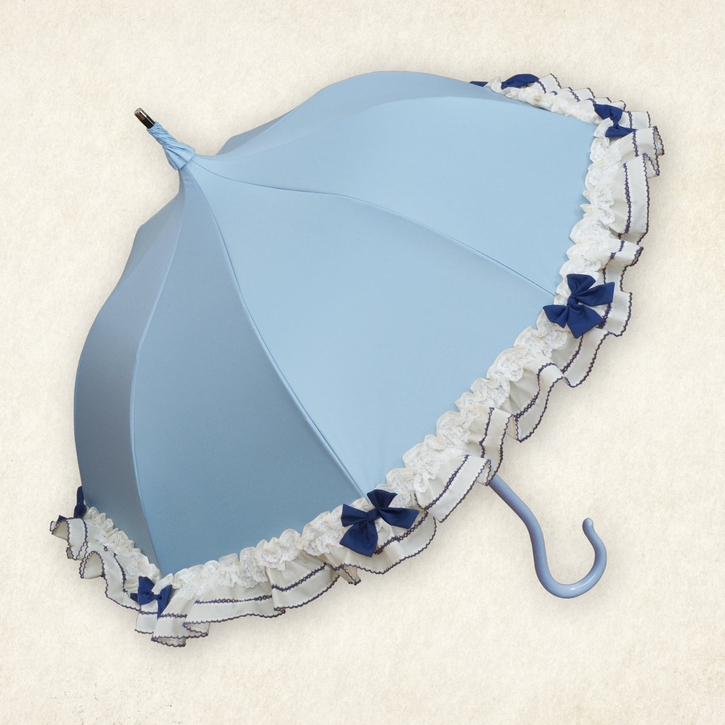 princess-fleurette (プリンセス フルーレット) - パゴダ 1級遮光 晴雨兼用 雨傘 UVカット 長傘 ショート丈 フリル リボン