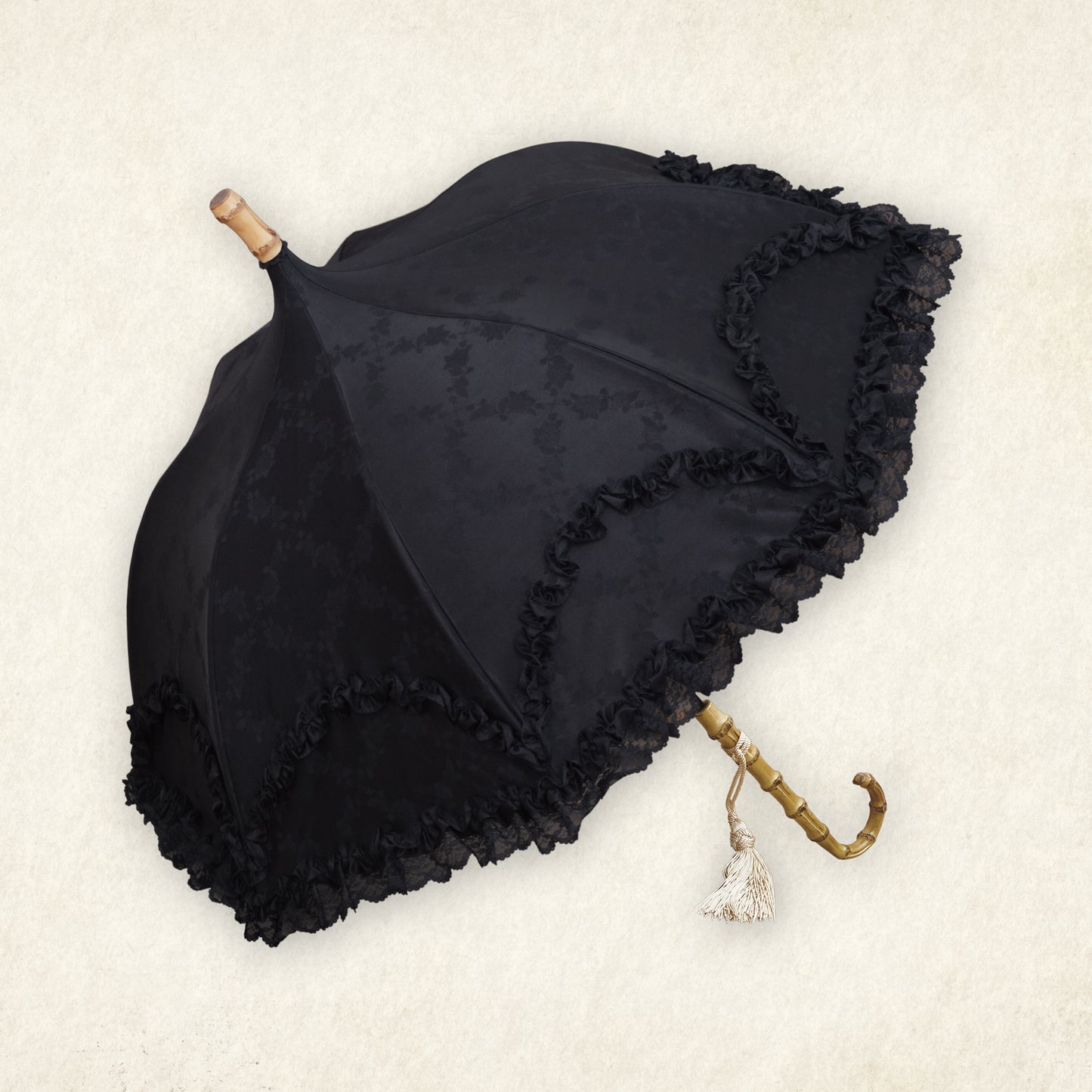 clarté-rose (クラールテ ローズ) - パゴダ 1級遮光 晴雨兼用 雨傘 UVカット 長傘 ショート丈 フリル