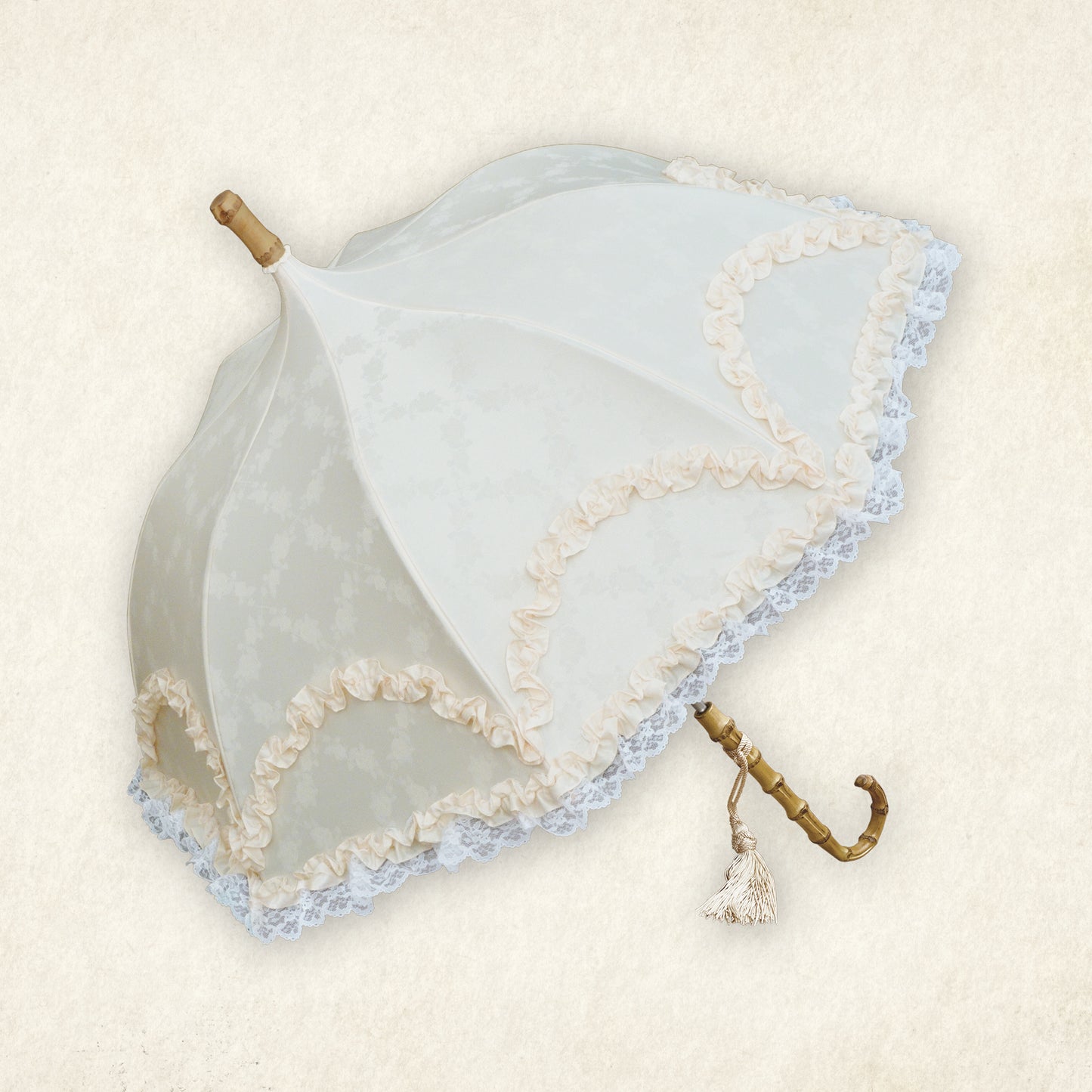 clarté-rose (クラールテ ローズ) - パゴダ 1級遮光 晴雨兼用 雨傘 UVカット 長傘 ショート丈 フリル