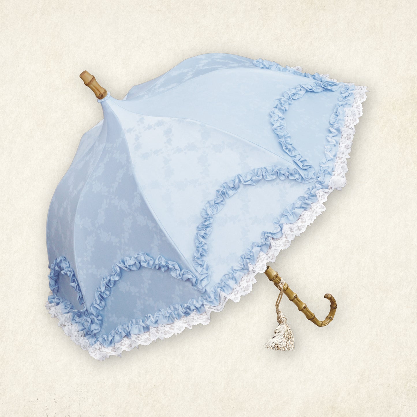 clarté-rose (クラールテ ローズ) - パゴダ 1級遮光 晴雨兼用 雨傘 UVカット 長傘 ショート丈 フリル