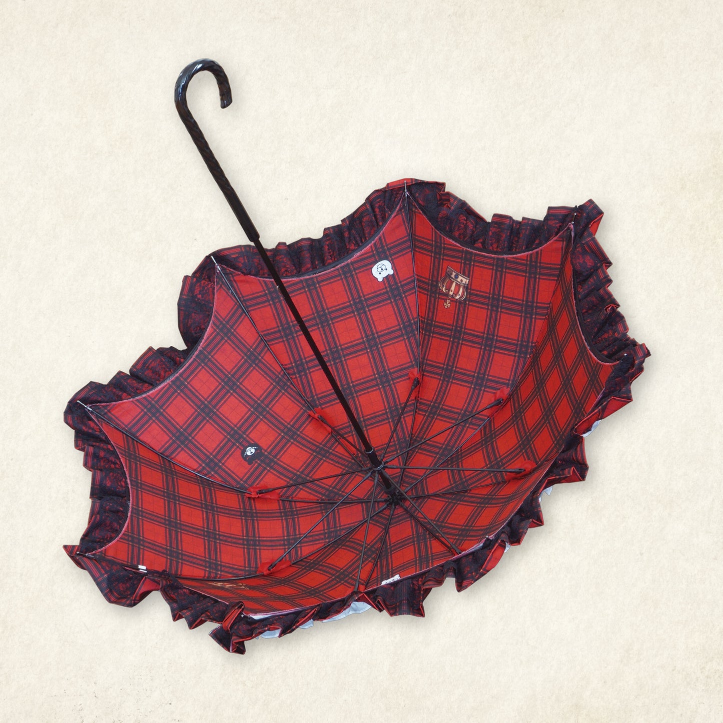 【予約商品】Apleberute×ダンガンロンパ コラボアンブレラ 江ノ島盾子ver. - パゴダ 1級遮光 晴雨兼用 雨傘 UVカット ショート丈 フリル レース