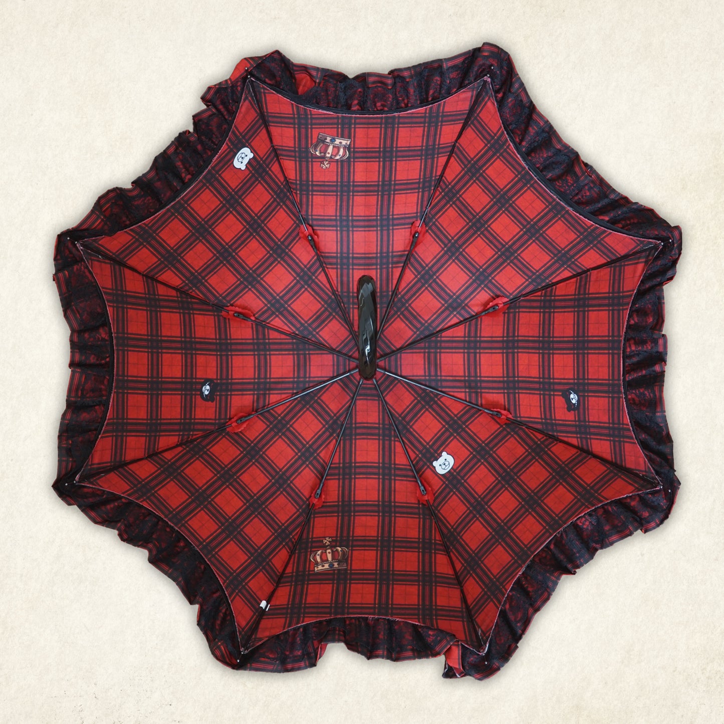 【予約商品】Apleberute×ダンガンロンパ コラボアンブレラ 江ノ島盾子ver. - パゴダ 1級遮光 晴雨兼用 雨傘 UVカット ショート丈 フリル レース