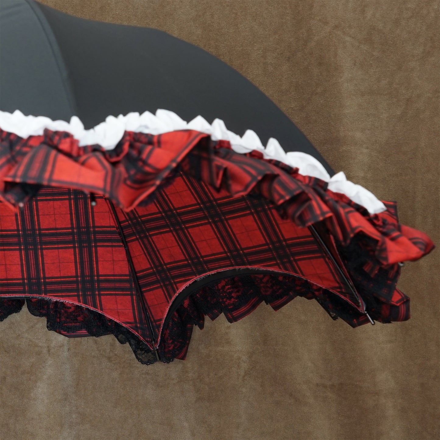 【予約商品】Apleberute×ダンガンロンパ コラボアンブレラ 江ノ島盾子ver. - パゴダ 1級遮光 晴雨兼用 雨傘 UVカット ショート丈 フリル レース