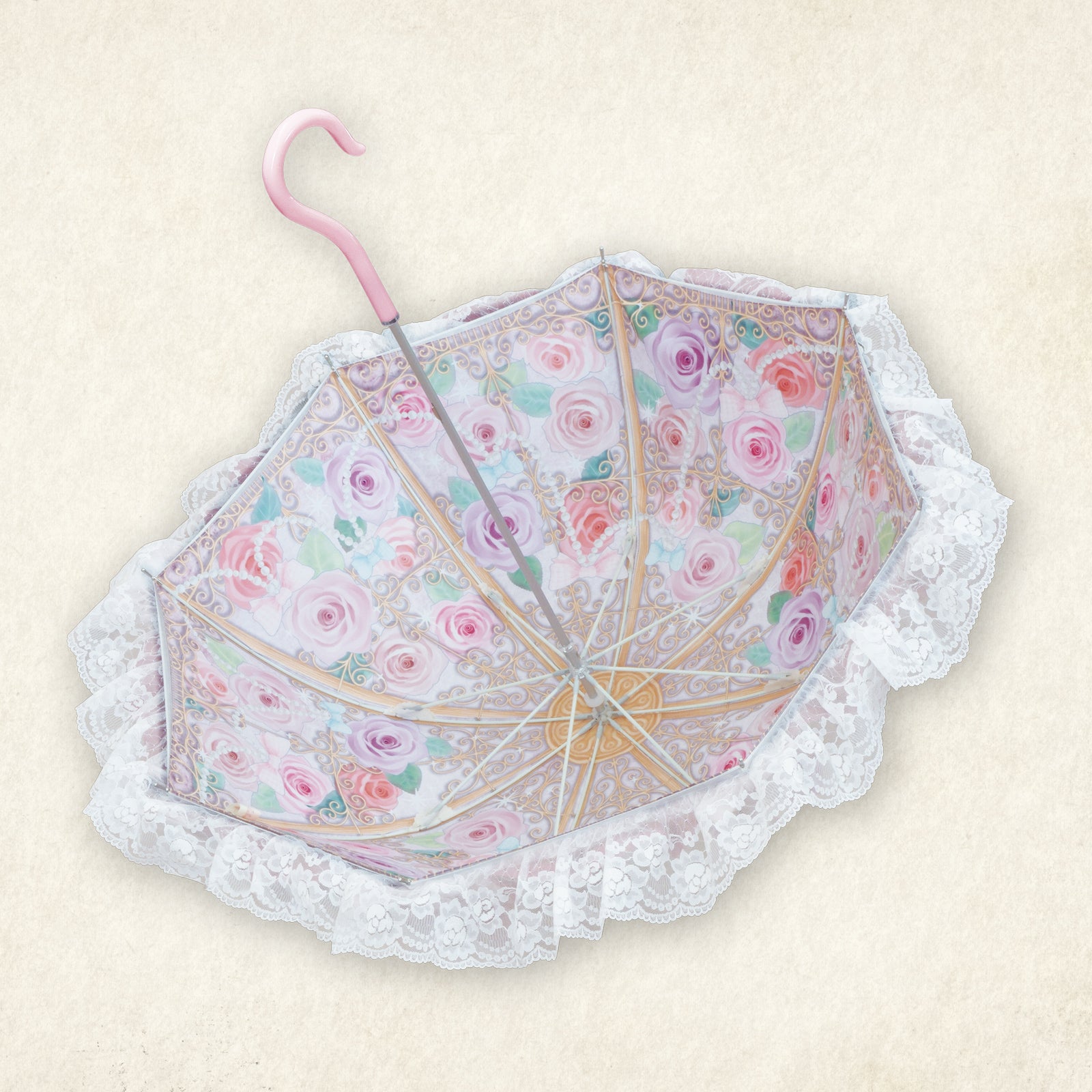 【希少】ビンテージ PINK HOUSE 傘型ネックレス 2個セット celestial-rose (セレスティアル・ローズ) - パゴダ 晴雨兼用 雨傘 UV
