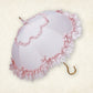 Chalmiere×Apleberuteコラボアンブレラ エアリー・ブルーム - パゴダ 雨傘 UVカット 長傘  フリル