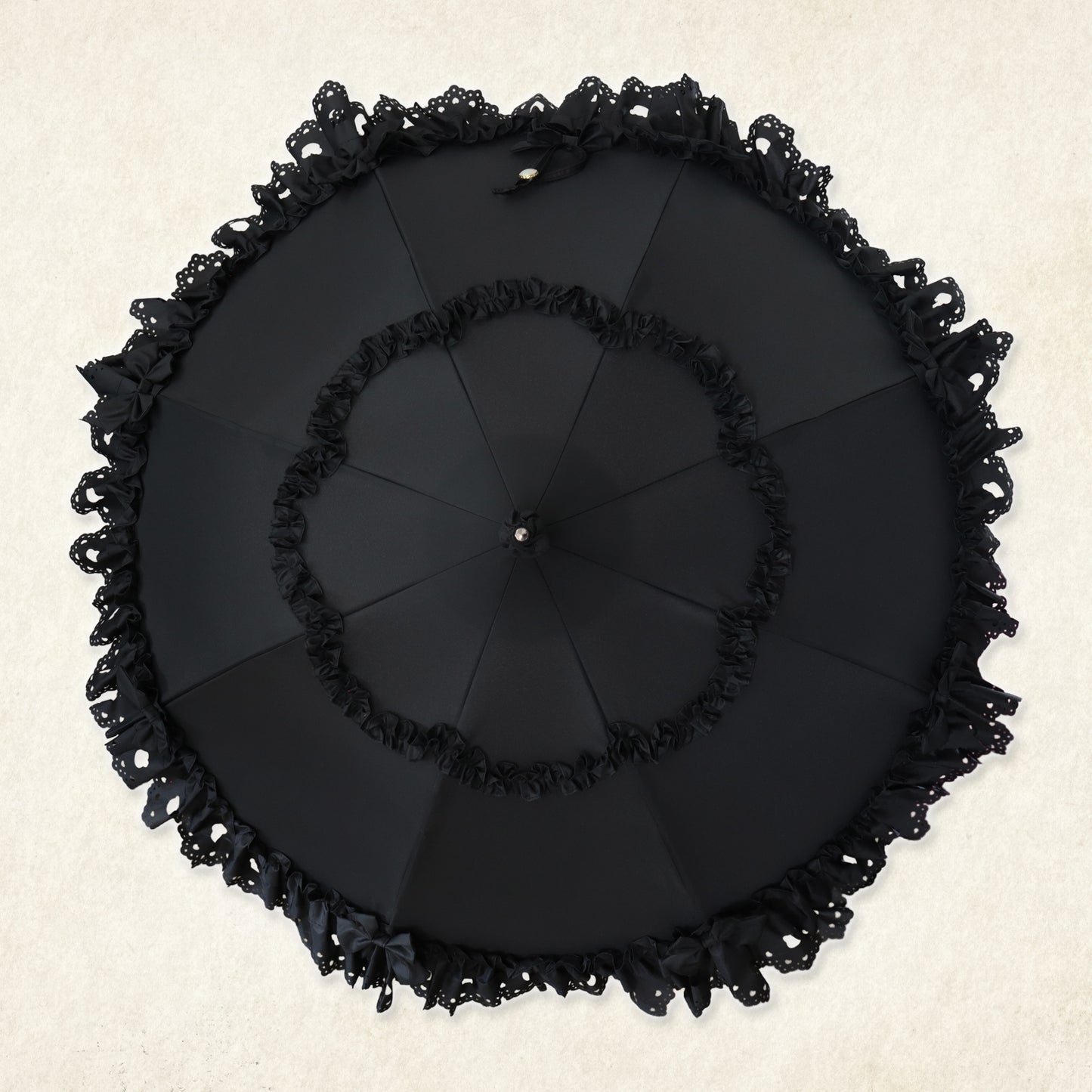 Chalmiere×Apleberuteコラボアンブレラ エアリー・ブルーム - パゴダ 雨傘 UVカット 長傘  フリル