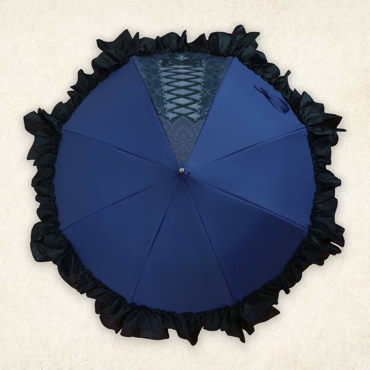 【予約商品】NIBBLE POISON×Apleberuteコラボアンブレラ クロワール・ノワール - パゴダ 1級遮光 晴雨兼用 雨傘 UVカット ショート丈 フリル